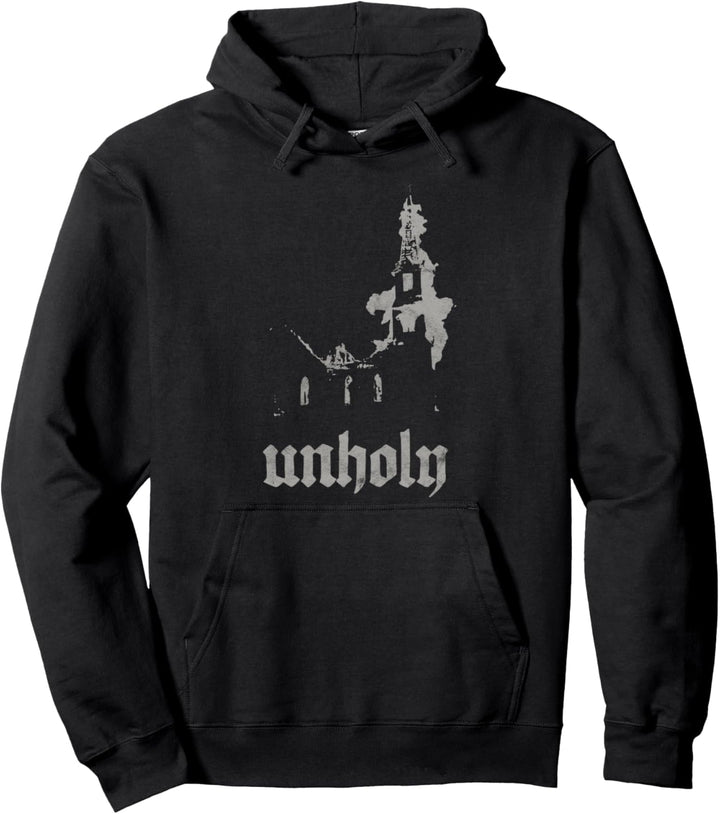 Occult Baphomet Atheist Burning Church Unholy Satan Vintage Pullover Hoodie