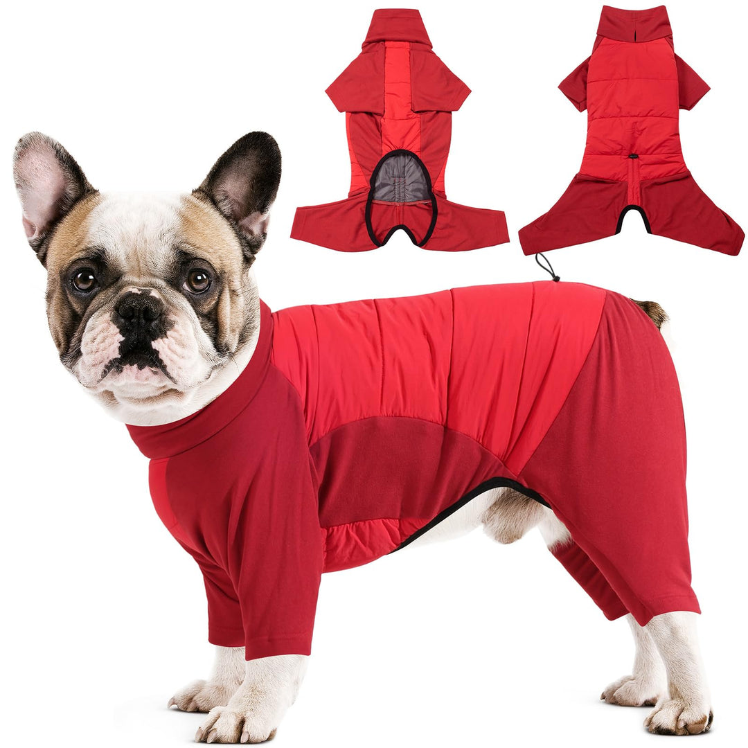 Dotoner Winter Hundemantel mit Beinen, Elastischer Hundejacke Hund-Overall Fleecefutter Warm, Winddi