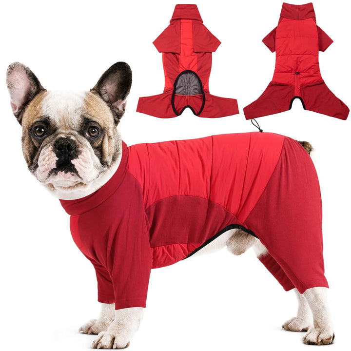 Dotoner Winter Hundemantel mit Beinen, Elastischer Hundejacke Hund-Overall Fleecefutter Warm, Winddi