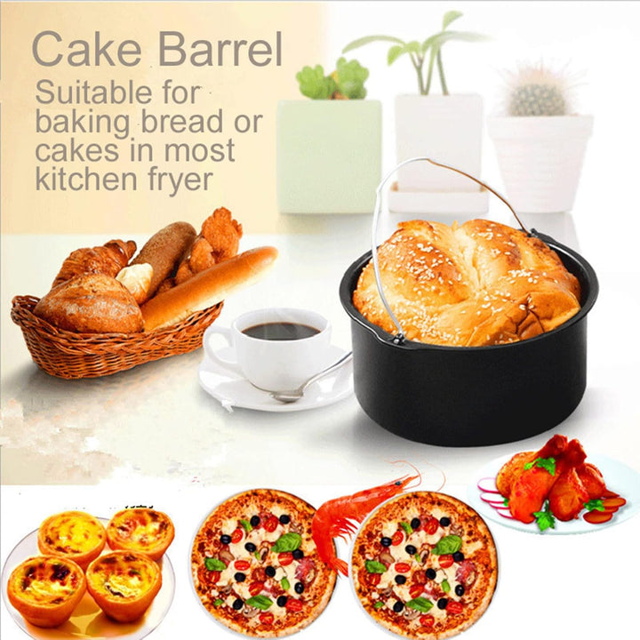 Kuchenform 7 Zoll Backform Antihaftbeschichtung für Luftfritteuse Kuchenform Luftfritteuse Zubehör B