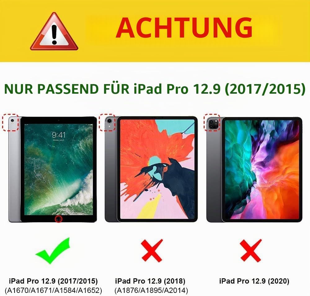 Fintie Hülle für iPad Pro 12.9 Zoll (2. und 1. Generation, Modell 2017 und 2015) - 360 Grad Rotieren