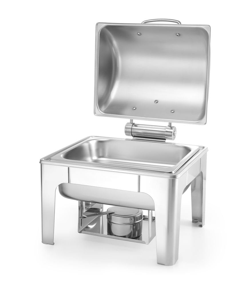 HENDI Chafing Dish, Spiegelglanz, Inkl. zwei Brennpastenbehälter, einer Lebensmittelpfanne, einem Wa