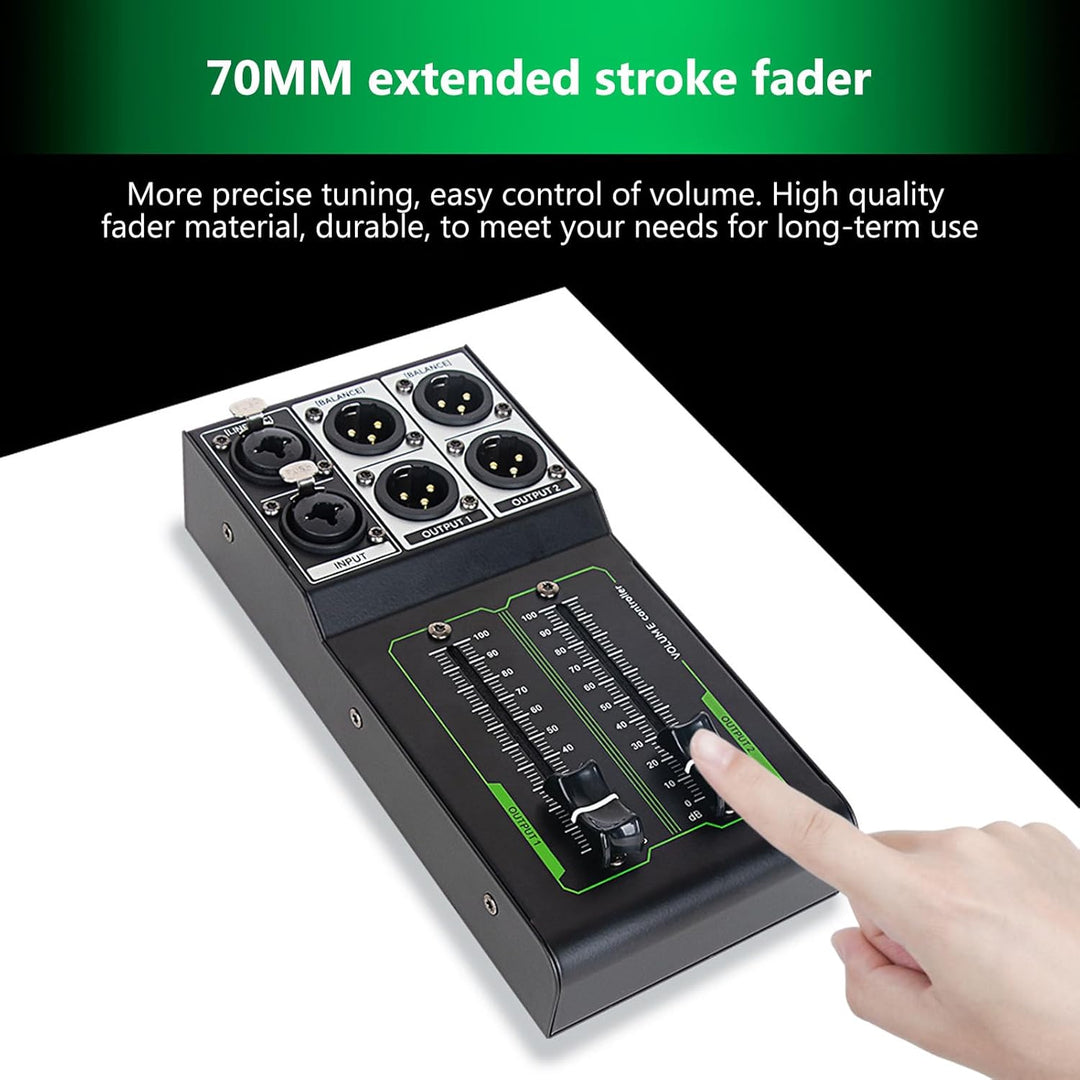 Alomejor Hochwertige Passive Lautstärkeregelung, Metallregler, Stereo-XLR-Eingang/Ausgang, Plug-and-