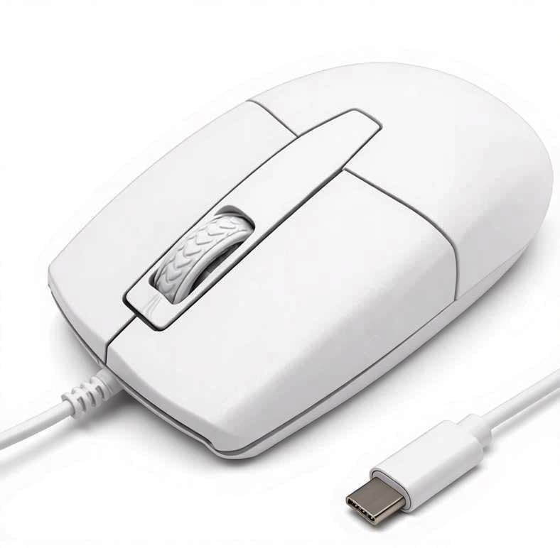 Kabelgebundene Maus USB C Geräuscharmes Klicken Optische Typ-C Mäuse mit 1.5m Kabel 1000 D-PI 3 Tast