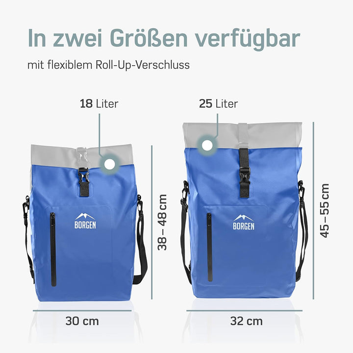 Borgen 3in1 Fahrradtasche für Gepäckträger wasserdicht - Verstärkte Träger (Neuerung 2023) - Verwend