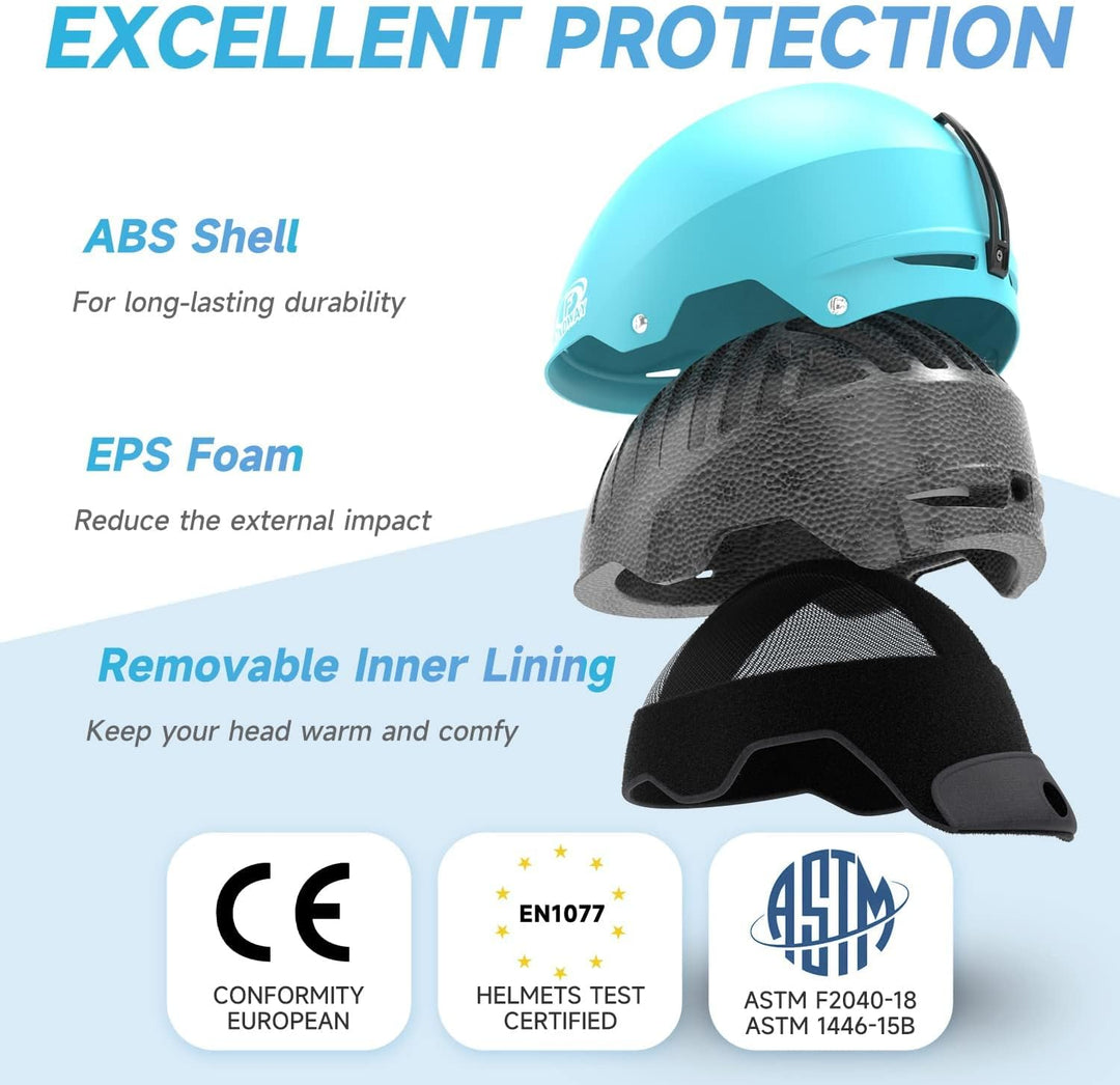 Findway Skihelm für Herren & Damen,Snowboard Helm mit Ohrenschützer für Erwachsene Jugend mit Verste