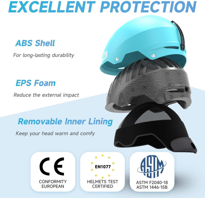 Findway Skihelm für Herren & Damen,Snowboard Helm mit Ohrenschützer für Erwachsene Jugend mit Verste