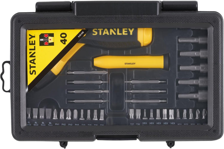 Stanley Ratschen Bit-Set, Gelenkgriff, 35-tlg (SL5/6/7 mm PH1/2/3 TX10/15/20/25/27/30 Innensechskant