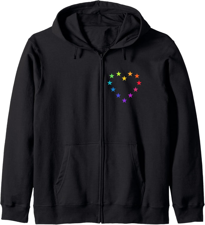 Europa Fahne EU Herz Sterne, Logo, Bunt, Regenbogen, Symbol, Kapuzenjacke