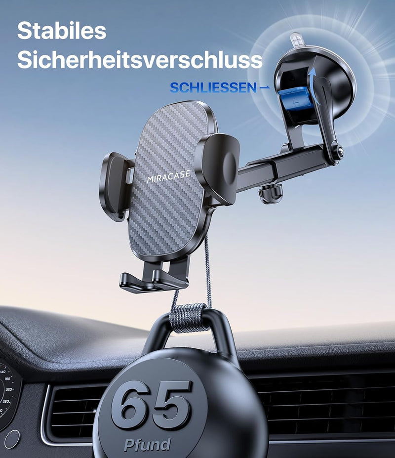 Miracase Handyhalterung Auto[Verbesserter Saugnapf] Handyhalter fürs Auto 360° Drehbar, Armaturenbre