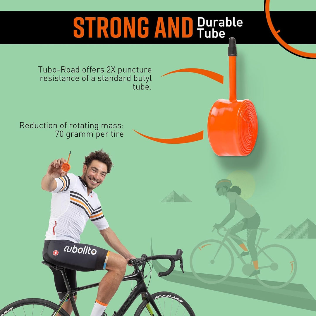 Tubo-Schlauch – Strasse – 700c – 80-mm-Ventil – Orange