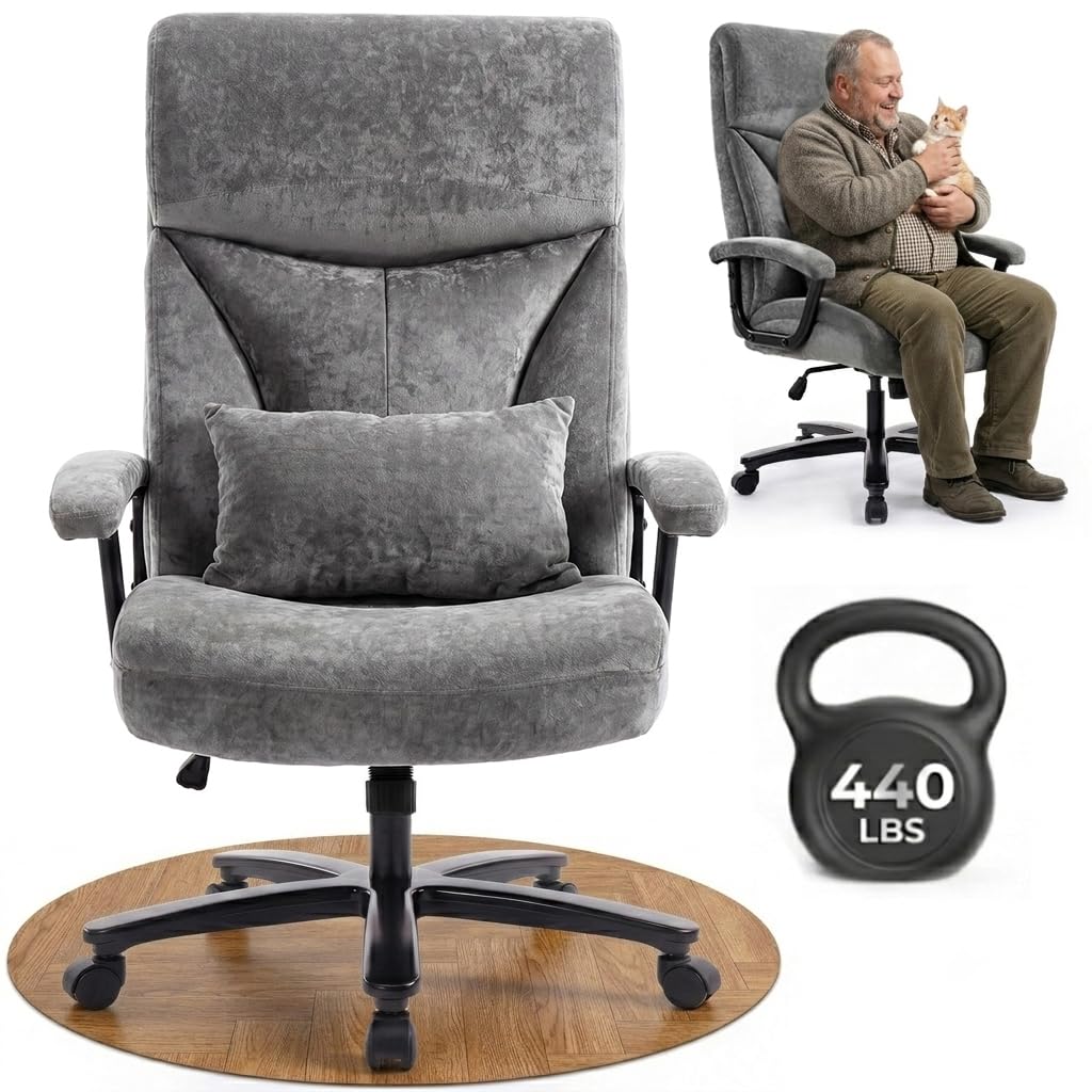 Ergonomischer Bürostuhl 200KG Schreibtischstuhl mit 4-stufiger Gasdruckfeder, Hoher Rückenlehne und