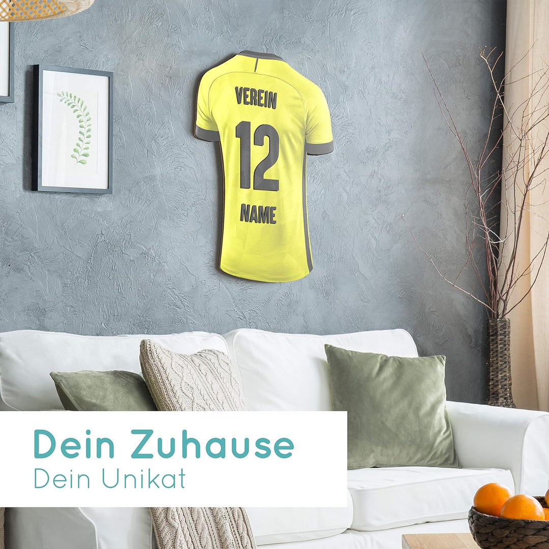 Elbeffekt Trikotlampe für Dortmund Fans aus Holz - personalisierbares Geschenk - schenke dein indivi