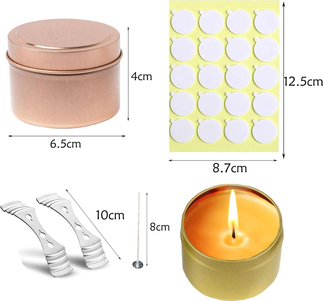 12 Stück Kerzendosen Mit Deckel, Dekorative Runde Metall Behälter für DIY Kerzenherstellung, Gewürze
