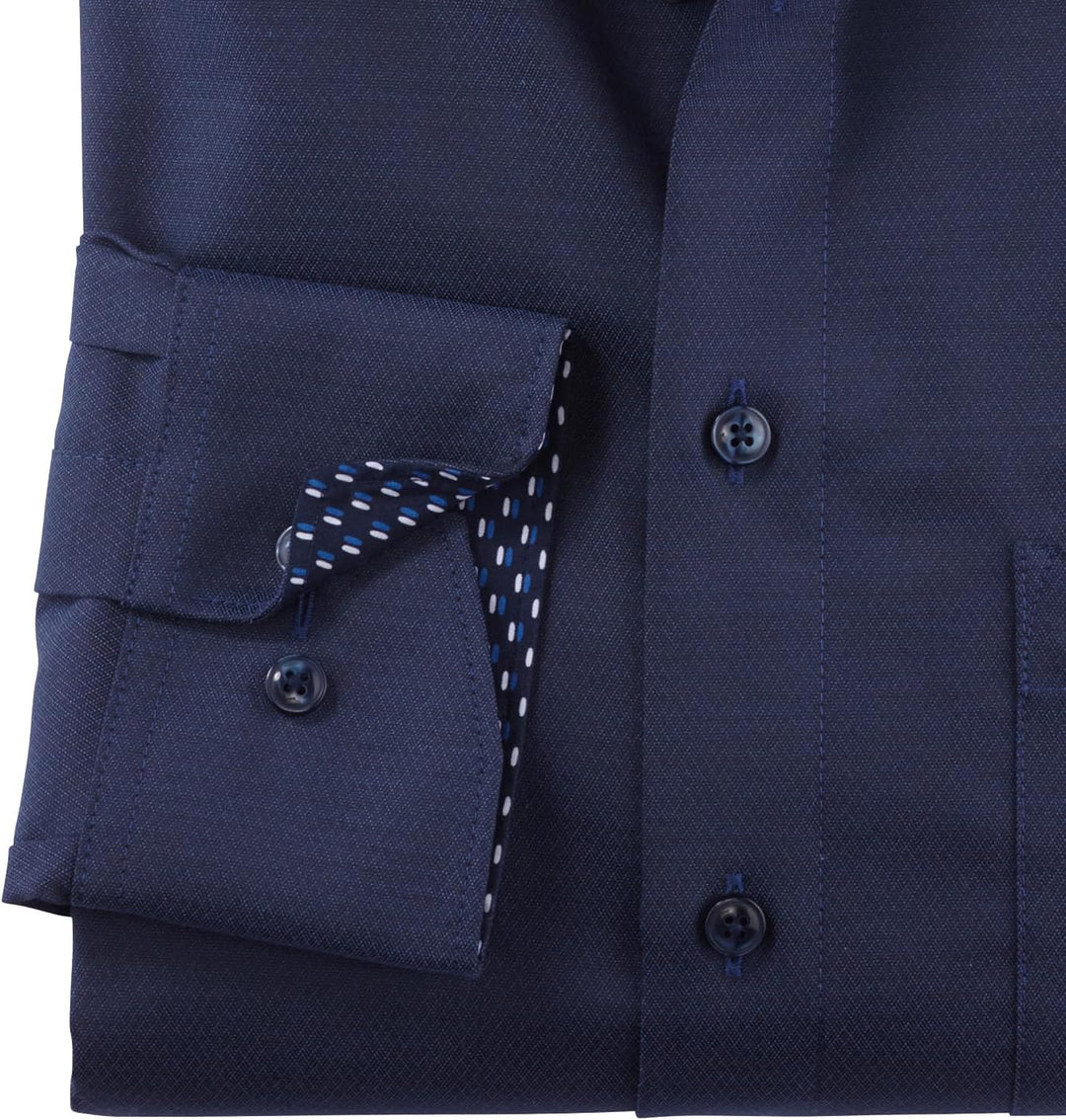 OLYMP Herren Businesshemd Langarm Luxor,Einfarbig,modern fit,Global Kent 37 Nachtblau 14, 37 Nachtbl