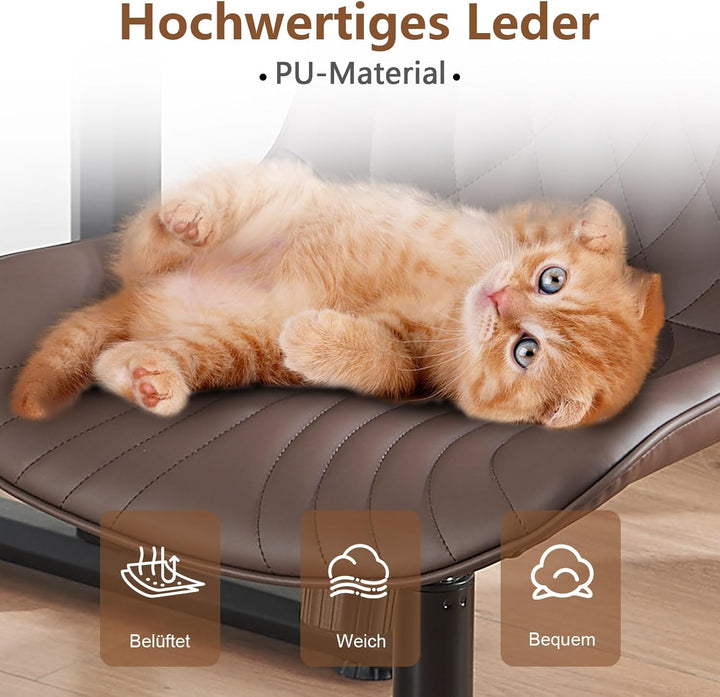YOUTASTE Bürostuhl Ergonomischer im Fischschwanz-Design, Schreibtischstuhl Drehstuhl mit Rollen, Höh