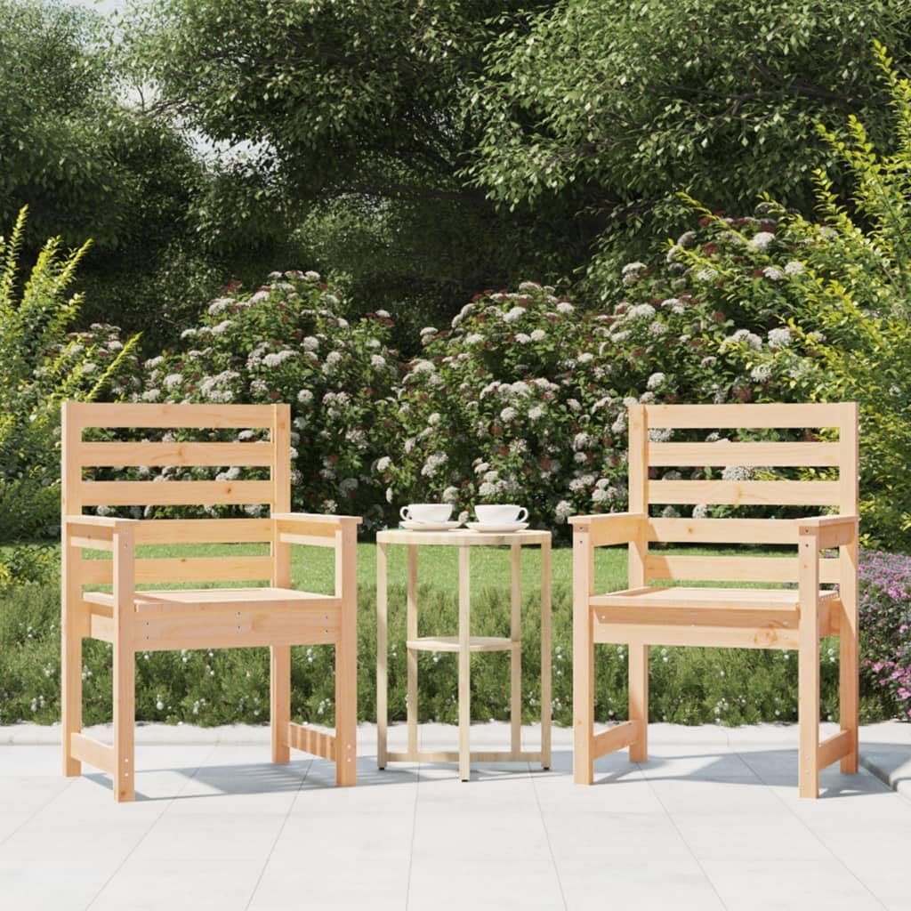 vidaXL Gartenstühle 2 STK., Gartenstuhl mit Rückenlehne Armlehnen, Gartensessel Terrassenstuhl Holzr