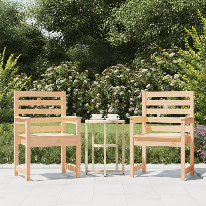 vidaXL Gartenstühle 2 STK., Gartenstuhl mit Rückenlehne Armlehnen, Gartensessel Terrassenstuhl Holzr