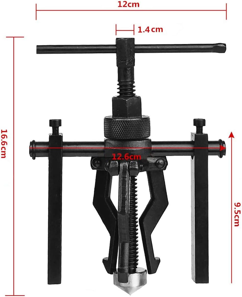Professionelles Auto Wheel 3 Backen Heavy Duty Pilot Gear Bearing Pulling Tool Inner Bearing Puller