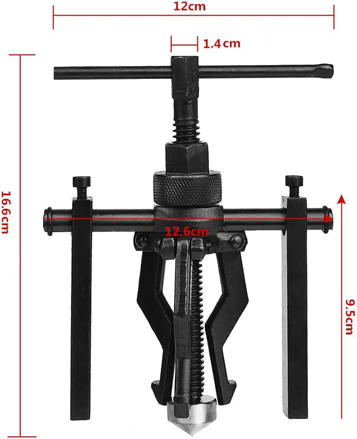 Professionelles Auto Wheel 3 Backen Heavy Duty Pilot Gear Bearing Pulling Tool Inner Bearing Puller