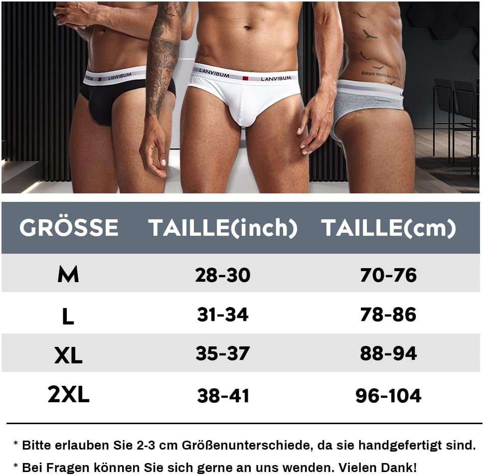 PHOLEEY Herren Slips Baumwolle Unterwäsche männer niedrige Taille atmungsaktive Unterhosen geeignet