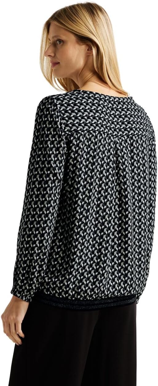 Cecil Damen Bluse mit Minimalprint XS Black (Schwarz), XS Black (Schwarz)