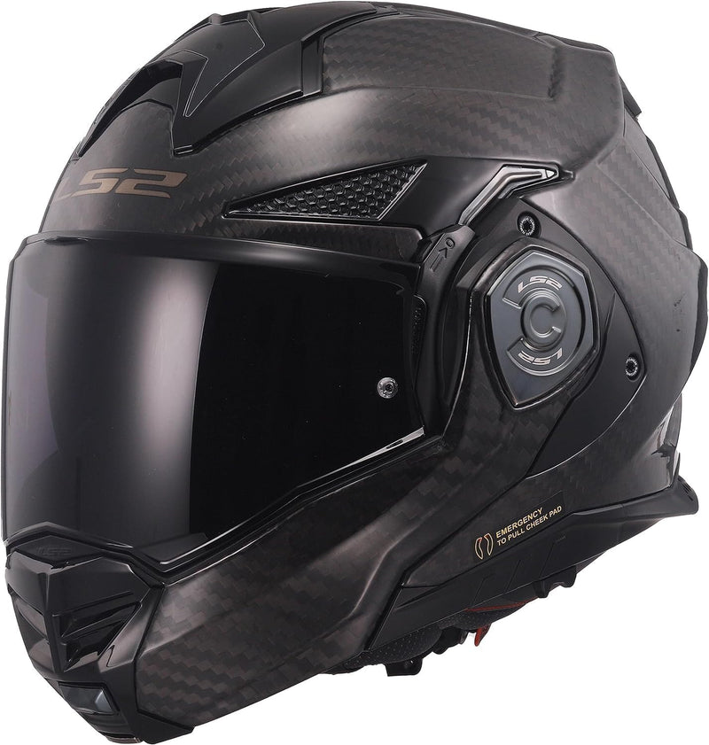 LS2 Klapphelm FF901 Advant X Carbon Solid ECE2206 Modularhelm Motorradhelm XL, XL