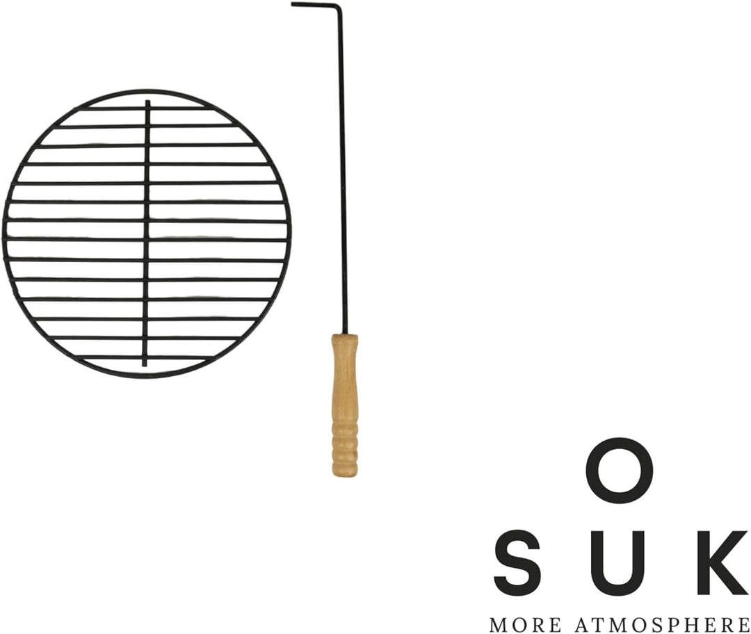 SOUK ONE Feuerschale Ibiza Edelstahl, Feuerschale Ø 56 cm - Feuerstelle für den Garten, Funkenschutz