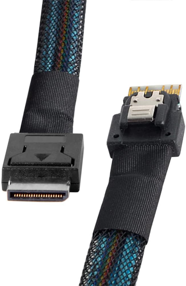 cablecc OcuLink PCIe PCI-Express SFF-8611 4i auf SFF-8654 Slimline SSD Datenkabel 50 cm Black SFF-86