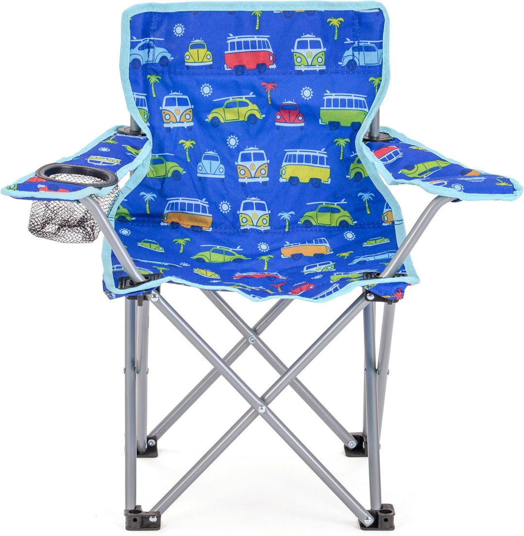 Board Masters - Volkswagen Kinder-Camping-Strand-Klapp-Faltstuhl inkl. Armlehne mit T1 Bus & Käfer M