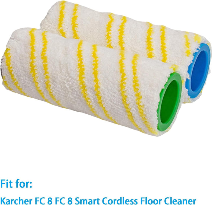 Ersatzrollen Zubehör für Kärcher FC 8 FC8 Smart Cordless Bodenreiniger Mikrofaser Rollen Staubsauger