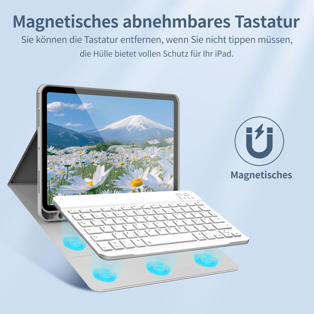 KVTVOU Tastatur Hülle für iPad Air 11 Zoll (2026 2025 2024), iPad Air 5. / 4. Generation (10,9 Zoll