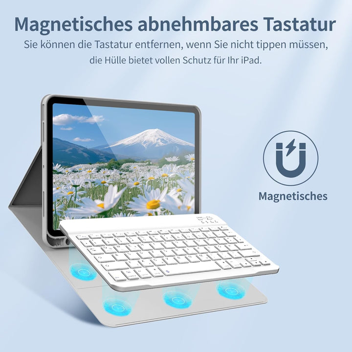 KVTVOU Tastatur Hülle für iPad Air 11 Zoll (2026 2025 2024), iPad Air 5. / 4. Generation (10,9 Zoll