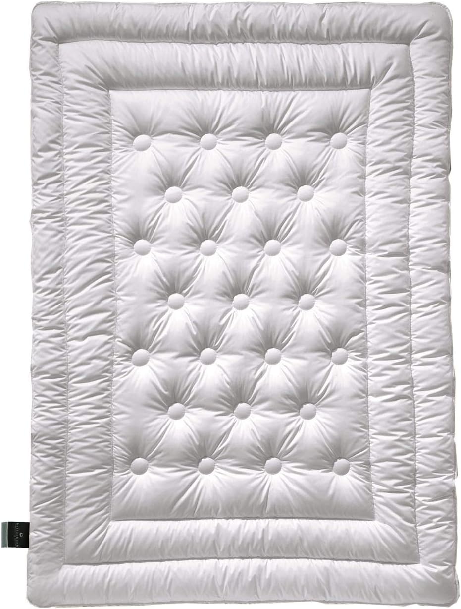 billerbeck Schurwoll Bettdecke | Meisterklasse | 200 x 200 cm | Naturdecke | Wärmestufe sommerleicht