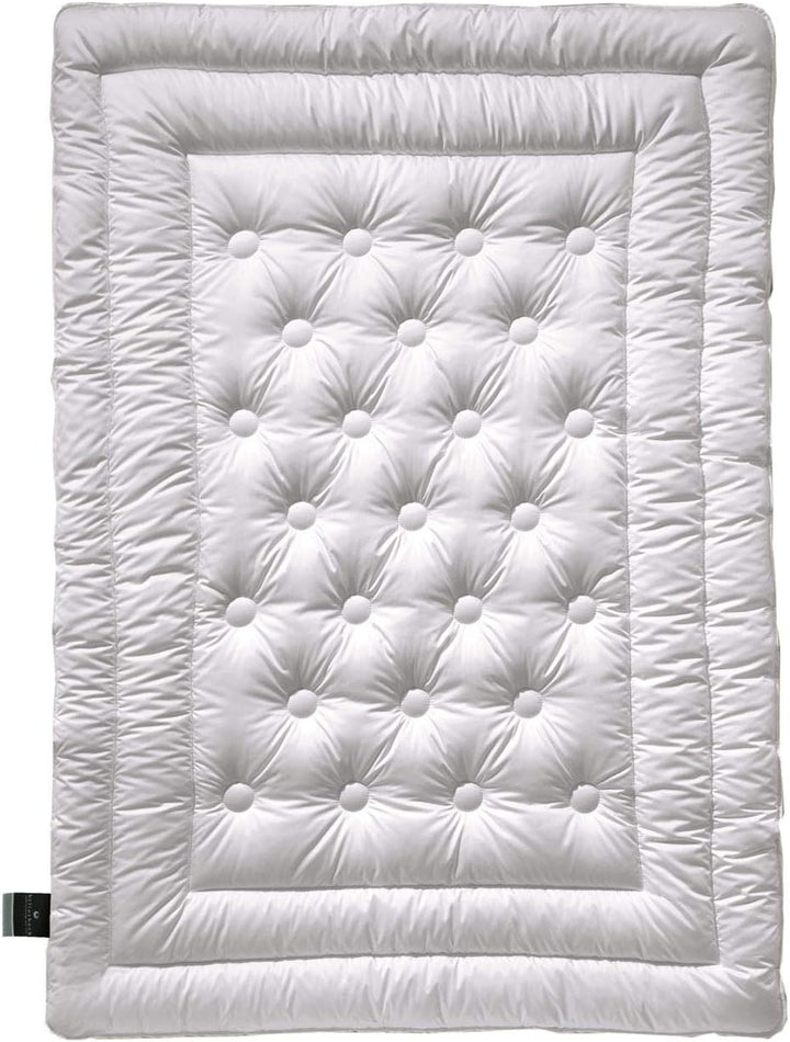 billerbeck Schurwoll Bettdecke | Meisterklasse | 200 x 200 cm | Naturdecke | Wärmestufe sommerleicht
