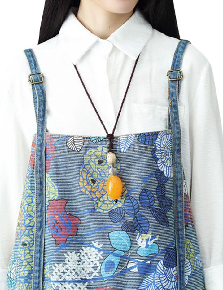 Youlee Damen Sommer Breites Bein Hose Denim Latzhose Overall Hosen M Stil 2, M Stil 2