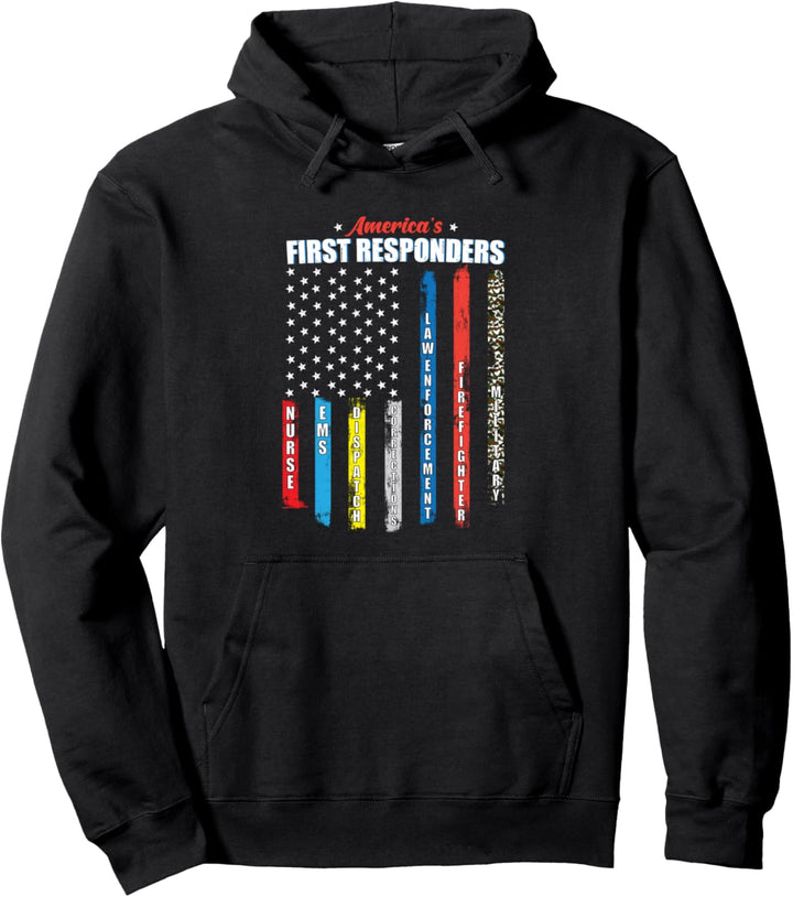 Amerikas Ersthelfer Patriotisches Notfallpersonal USA Pullover Hoodie