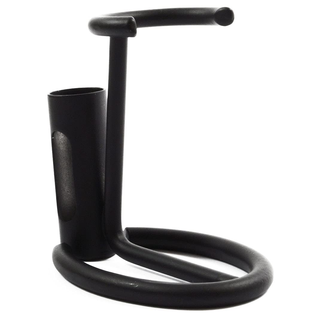 Golddachs Rasierpinsel und Apparate Halter Metall mattschwarz