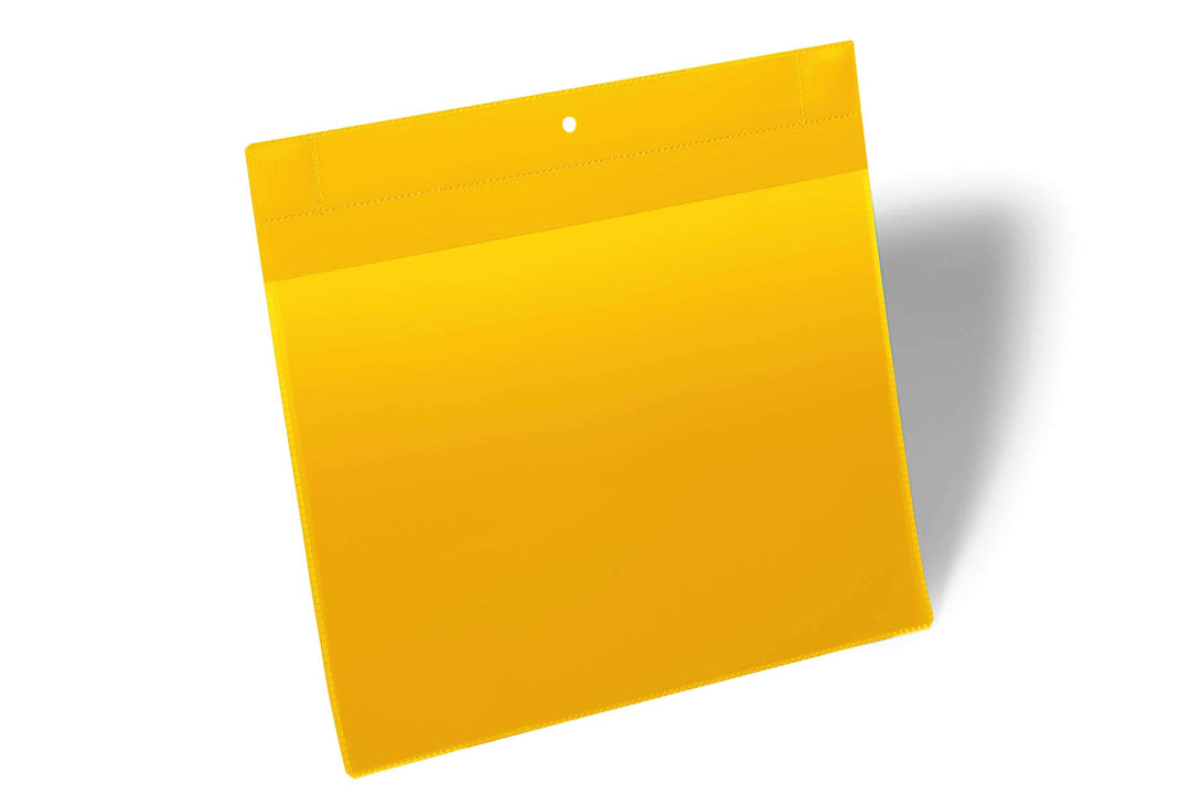 Durable Magnetische Kennzeichnungstasche Extra Stark A4 quer, Packung à 10 Stück, Gelb, 174804 A4 Qu