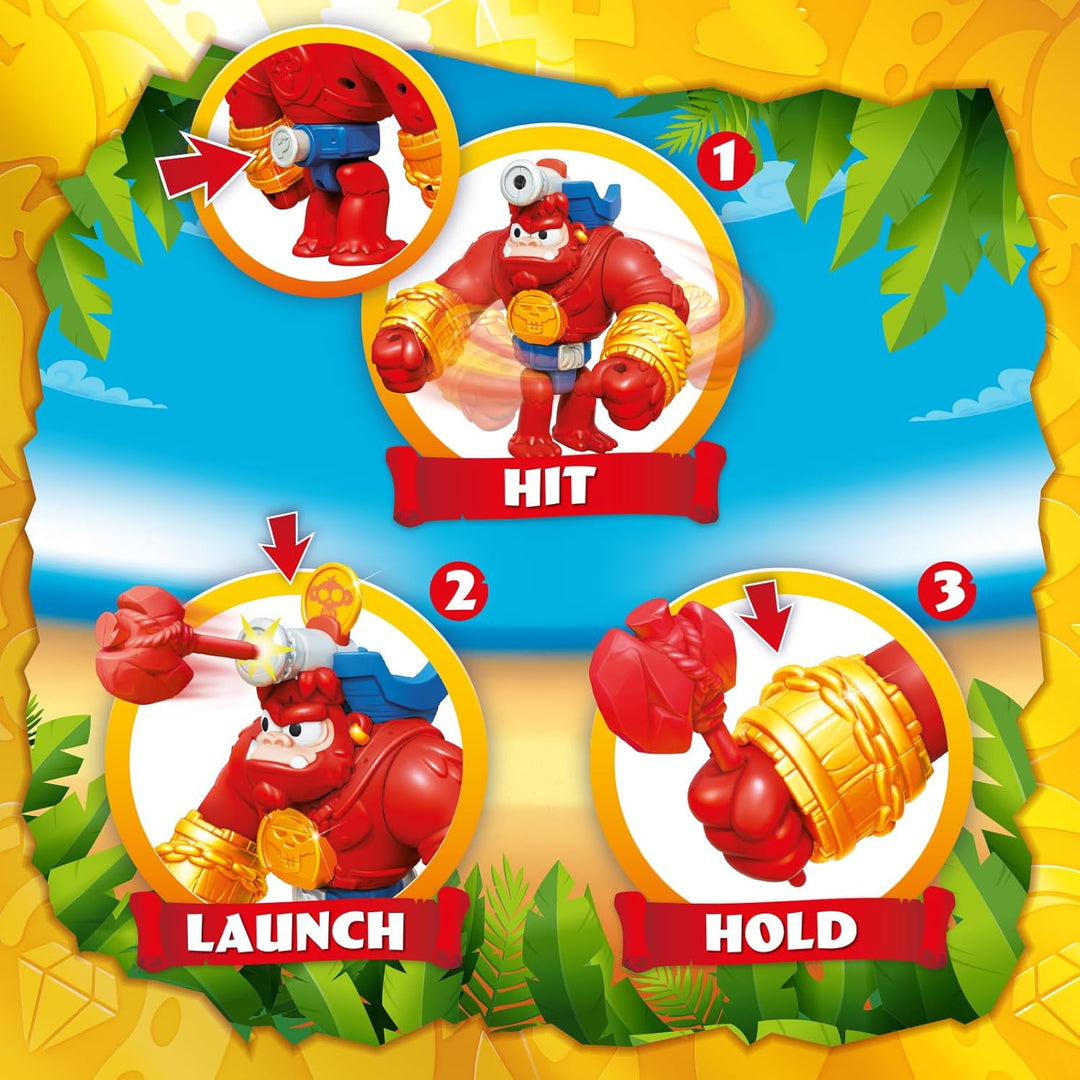 PIRATIX Boom Ben - Beweglicher Gorilla, der horizontal und mit einem Auslöser schlägt. Enthält 1 Gor