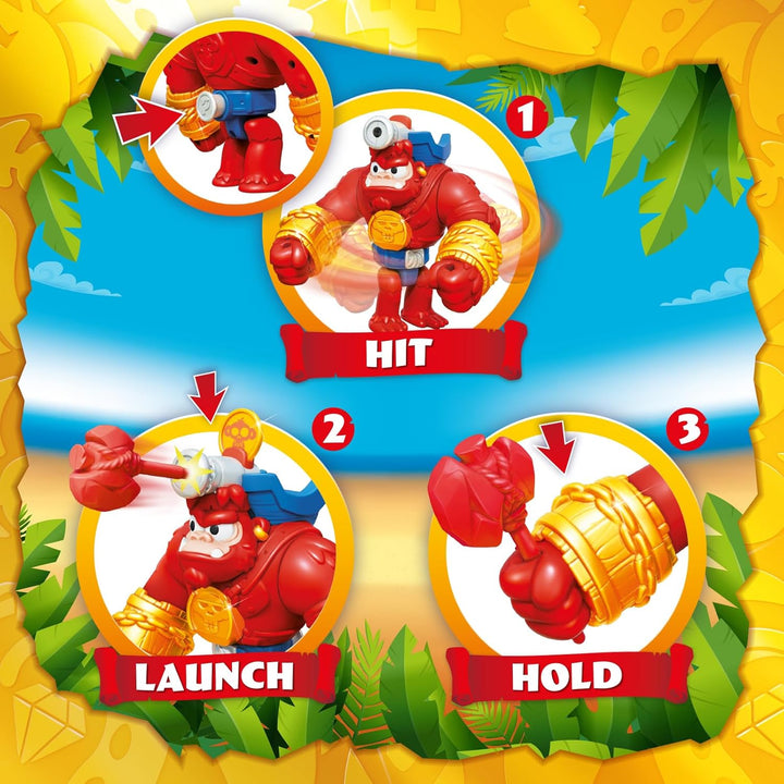 PIRATIX Boom Ben - Beweglicher Gorilla, der horizontal und mit einem Auslöser schlägt. Enthält 1 Gor