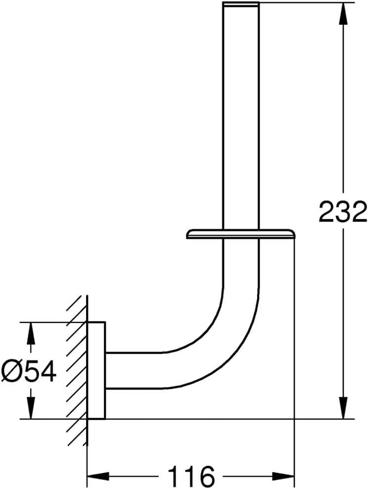 GROHE Essentials - Reservepapierhalter (Wandmontage, verdeckte Befestigung, zum Bohren oder Kleben),