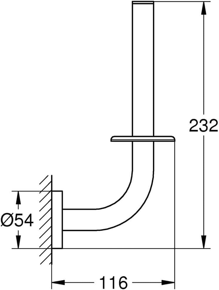 GROHE Essentials - Reservepapierhalter (Wandmontage, verdeckte Befestigung, zum Bohren oder Kleben),