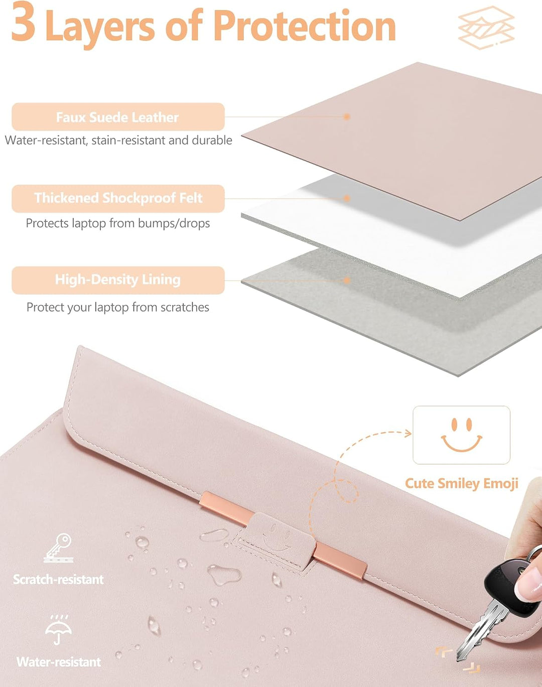 HYZUO 13 Zoll Laptop Hülle Tasche mit Ständer für MacBook Air 13 M5 A3449 M4 M3 M2 M1 2026-2018, Mac