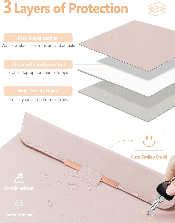HYZUO 13 Zoll Laptop Hülle Tasche mit Ständer für MacBook Air 13 M5 A3449 M4 M3 M2 M1 2026-2018, Mac