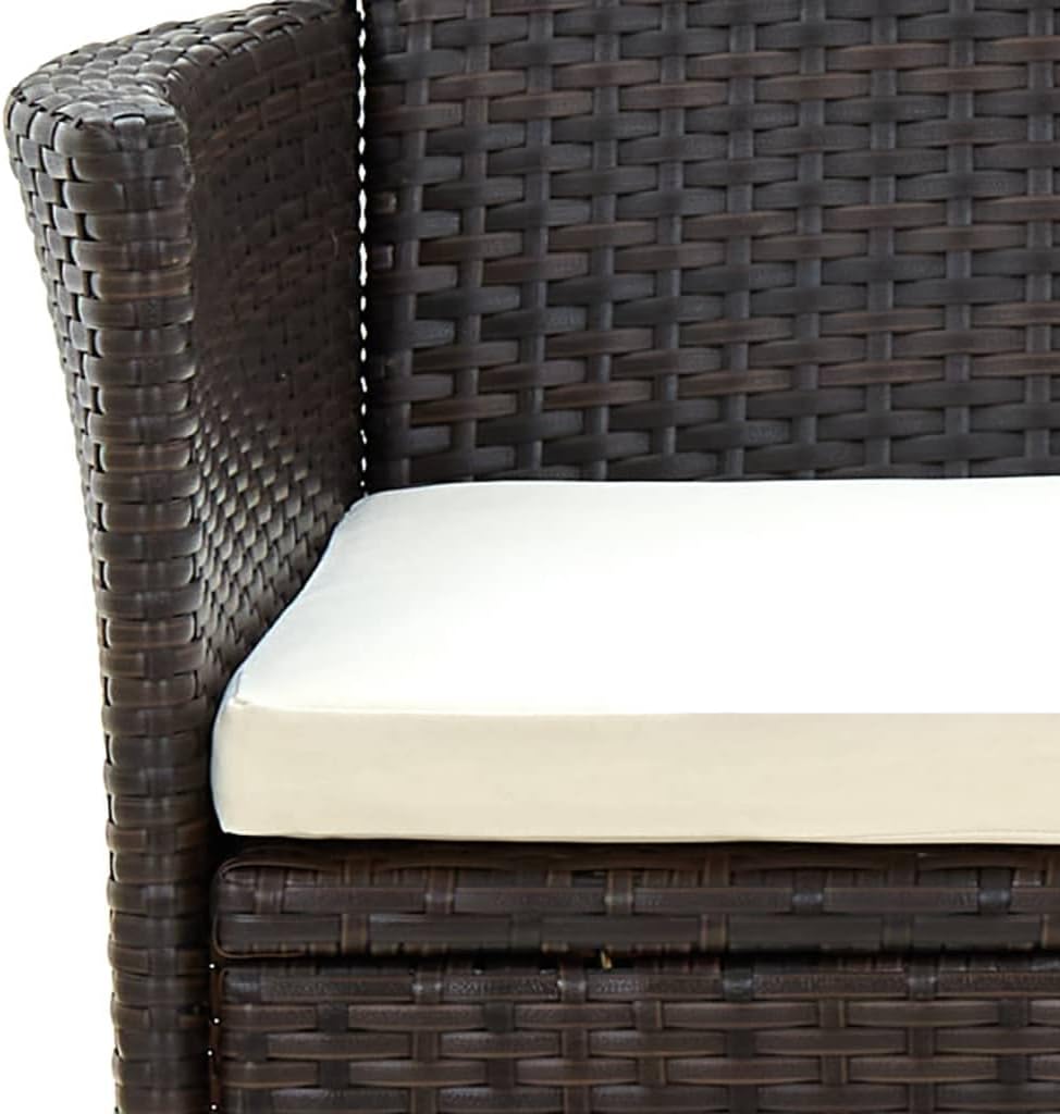 vidaXL Gartenstühle mit Sitzpolster 4 Stk. Poly Rattan Braun