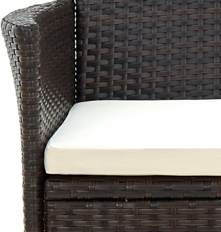 vidaXL Gartenstühle mit Sitzpolster 4 Stk. Poly Rattan Braun