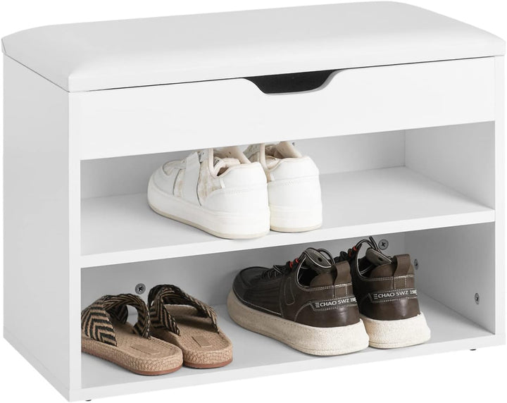 SoBuy® FSR25-W Schuhbank mit Sitzfläche Sitzbank Schuhregal Schuhschrank, Schuhtruhe weiss BHT ca.: