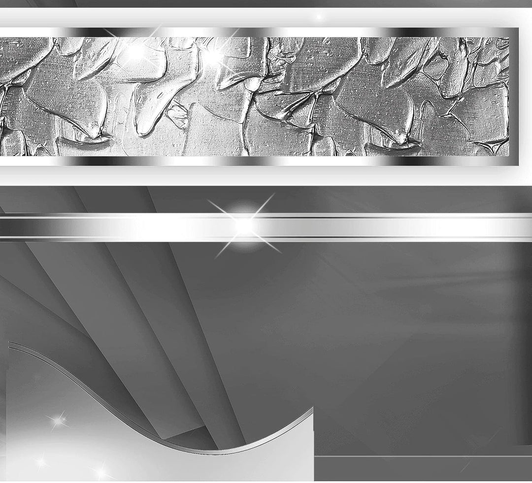 Runa Art Bild Wohnzimmer Schlafzimmer Abstrakt 5 Teilig Diamant Grau Silber Wandbilder auf Vlies Lei