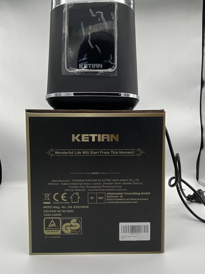 Toaster 2 Scheiben, KETIAN 2 Toast Schlitze mit Brötchenaufsatz, hochwertiger Edelstahl-Toaster, 7 S